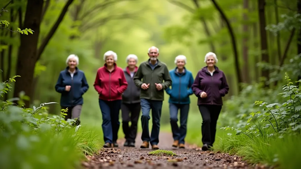 Forest bathing group session with senior participants